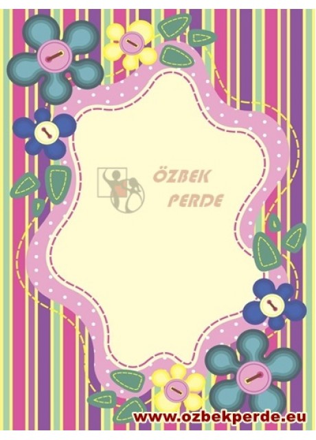 Çiçek Baskılı Bebek Halısı